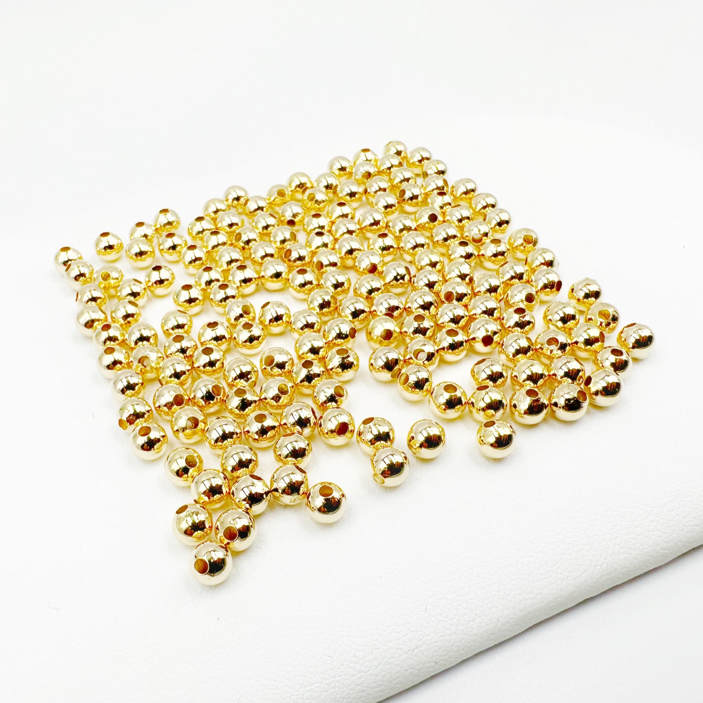 4mm Brazilian Gold Filled Beads: 100 Count Pack with 5-Micron Plating