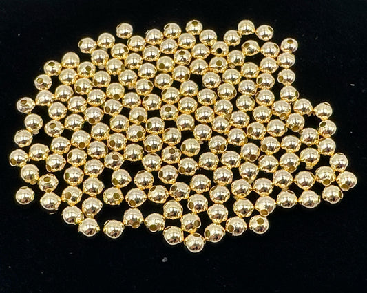 Luxurious 6mm Brazilian Gold Filled Beads: 100 Count Pack with 5-Micron Plating