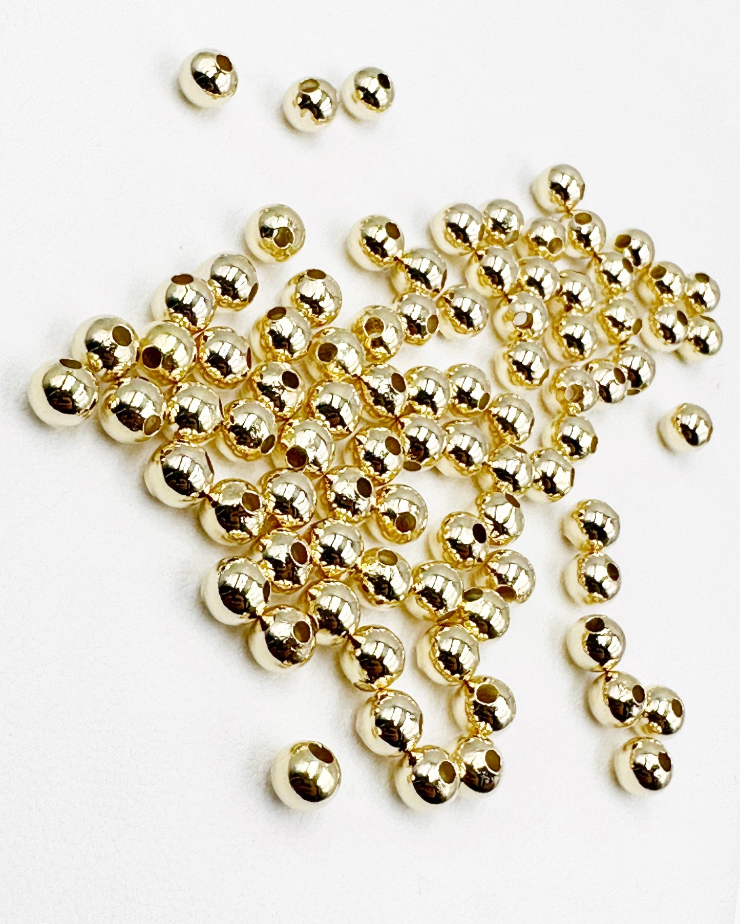 Elegant 5mm Brazilian Gold Filled Beads: 100 Count Pack with 5-Micron Plating