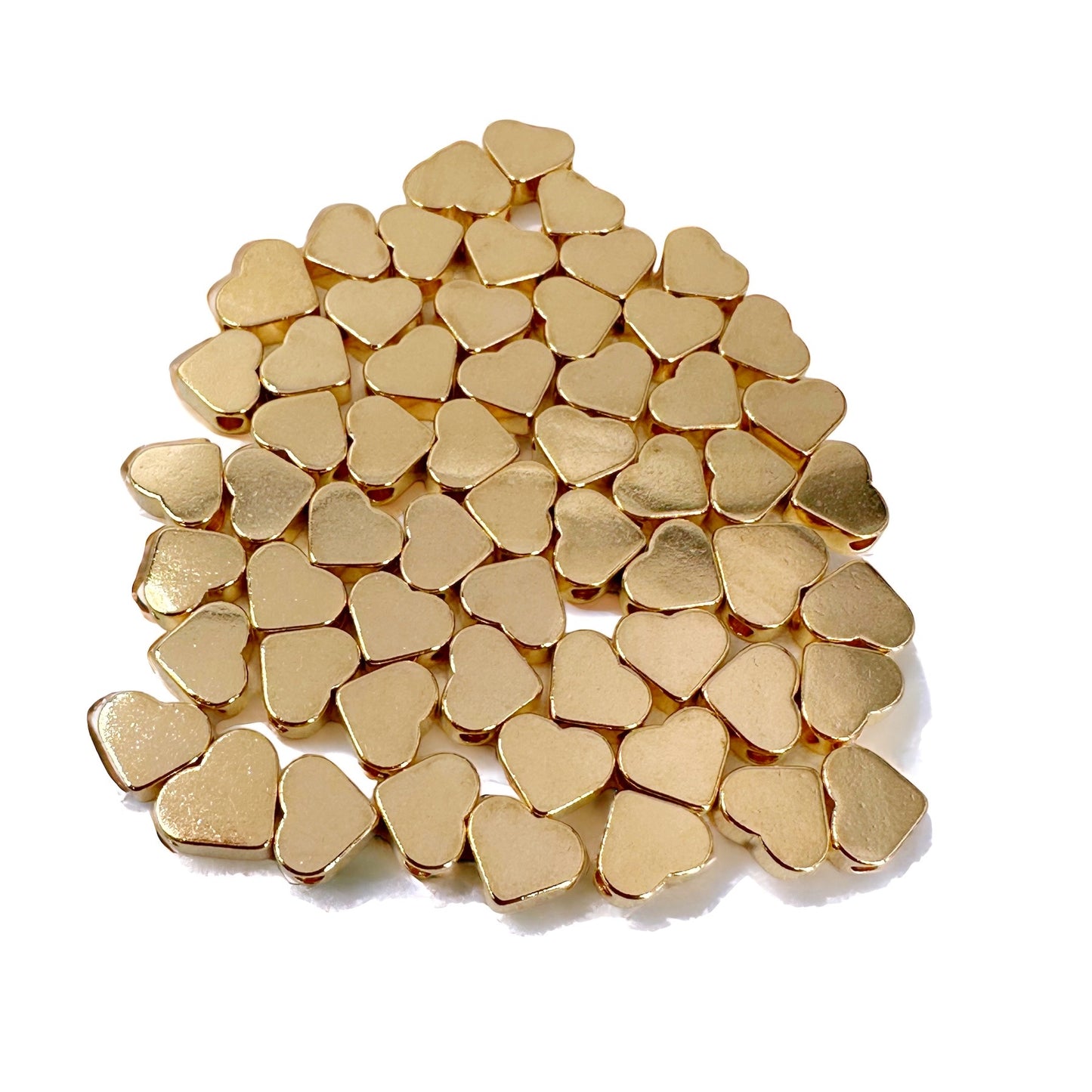 Charming Heart Spacer Gold Filled Beads: 100 Count Pack with 5-Micron Plating