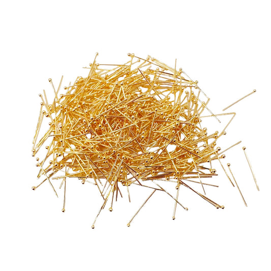 Elegant 1.5-Inch Brazilian Gold Filled Head Pins: 100 Count Pack with 5-Micron Plating