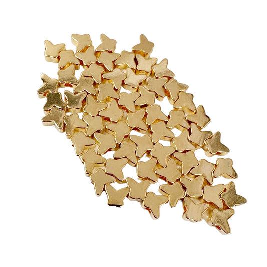 Whimsical Butterfly Spacer Gold Filled Beads: 100 Count Pack with 5-Micron Plating